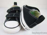 CONVERSE ALL STAR CHUCK TAYLOR OX LOW BLACK VELCRO STRAP INFANT 