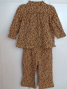 Girls Adorable 2 PC Leopard Print Pants and Top Outfit Size 6 9 