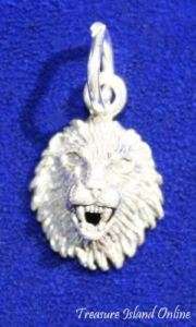 SMALL LION HEAD LEO ZODIAC .925 Sterling Silver Charm  