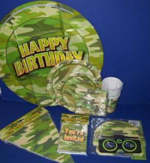 NEW Camouflage Camo Army Birthday Party Supplies  