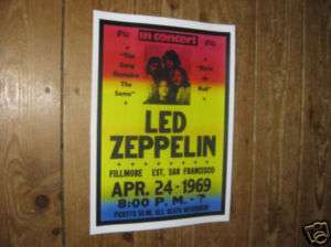Led Zeppelin Repro Concert POSTER Fillmore  