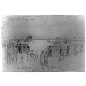  Drawing First military execution in Washington; hanging of 