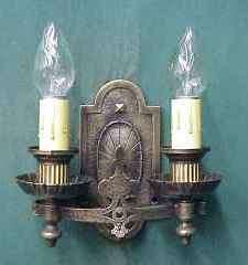 PAIR 1920 ARTS & CRAFTS SCONCES ~ BRONZE PATINA ~ HAMMERED ~ RE WIRED 