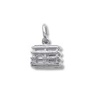 Lobster Trap Charm in White Gold