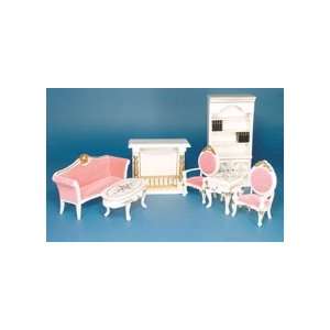   . White and Gold Living Room Set sold at Miniatures
