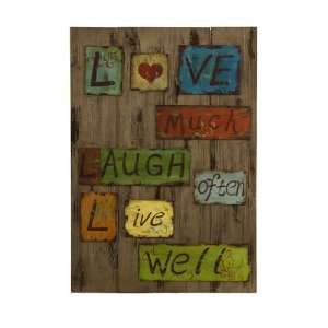 New   Rustic Weathered Plank Love Laugh Live Wall Decor Panel 28 by 