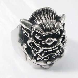 Big Lion Head Heavy Stainless Steel Mens Ring 1Ae  