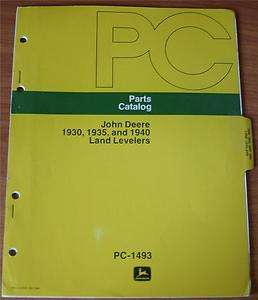 John Deere 1930, 1935 and 1940 Land Levelers Parts Catalog PC 1493 