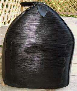 Authentic LOUIS VUITTON black epi leather KEEPALL 50 duffle tote bag 