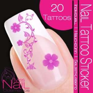  Nail Tattoo Sticker Blossom / Ornament   lilac Beauty