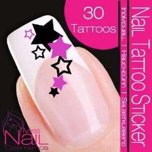    Nail Art Tattoo Sticker Star / Stars   black / lilac Beauty