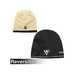 Reebok Pittsburgh Pengui Ns Youth Center Ice Reversible Knit Hat One 