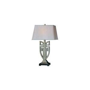Lite Source LS 20948 Monaco 1 Light Table Lamp, Aged Silver With 