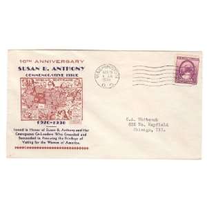  Scott # 784, Kapner (12) First Day Cover, Susan B. Anthony 