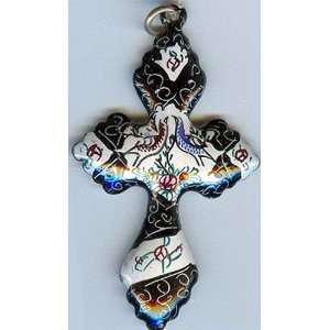    Painted Armenian Christian Cross Mina Karee Enamel 