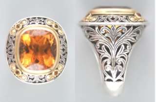 Konstantino silver,18 Karat Y gold and citrine ring  