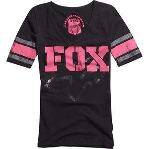  Fox Racing Womens Trick Football T Shirt   Small/Black 