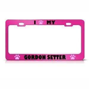  Gordon Setter Paw Love Pet Dog Metal license plate frame 