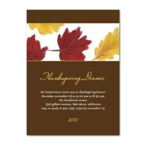 Thanksgiving Party Invitations   Brushed Leaves By Christine Laursen