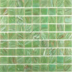 Key West 3/4 x 3/4 Green Gem Solid Glossy Glass Tile   13917