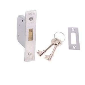  Keyed Pocket Door Lock Satin Chrome