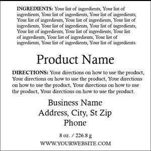  Square Customized Ingredient Label Design Style #8 USUALLY 