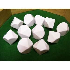  Large 10 Sided Blank Dice Toys & Games