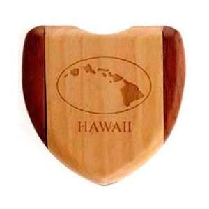   Mirror of a Wooden Heart Shape with Hawaiian Islands