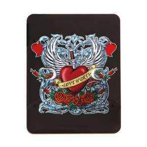  iPad 5 in 1 Case Matte Black Love Hurts with Sword Heart 