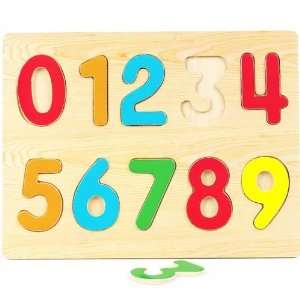 Educational Wooden Numbers Puzzle with Raised Numbers 