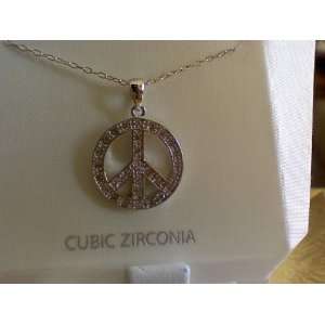   Pendant 925 Marked Sterling Silver Cubic Zirconia Necklace, Retail $50