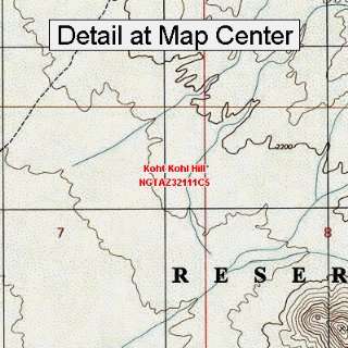  USGS Topographic Quadrangle Map   Koht Kohl Hill, Arizona 