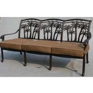  Darlee Palm Springs Cast Aluminum Sofa With Cushions 
