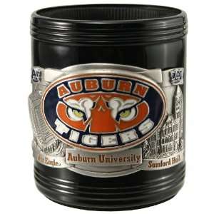 Auburn Tigers Black Stainless Steel Can Cooler  Sports 