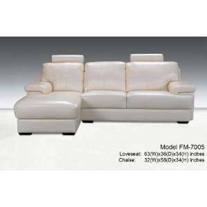  New 2pc Contemporary Leather Sectional Sofa #MF 7005 BEIGE 