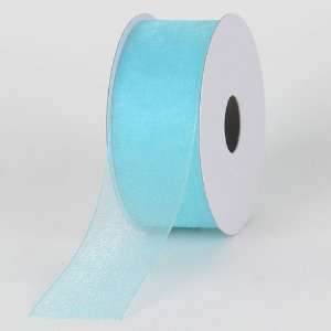  Sheer Organza Ribbon 3/8 inch 25 Yards, Aqua Blue Health 