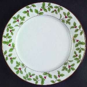   Holly And Berry Gold Dinner Plate, Fine China Dinnerware Kitchen