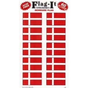  Denmark Flag Stickers   Package of 60