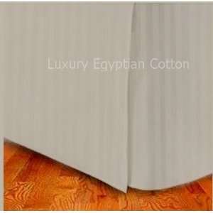   Egyptian Cotton QUEEN Tailored Bed Skirt TAUPE Stripe