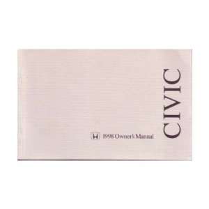  1998 HONDA CIVIC HATCHBACK Owners Manual User Guide 