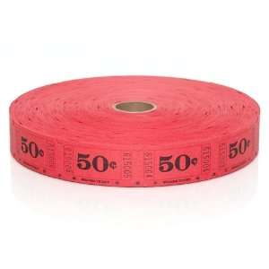  50 Cent Tickets   Red   2000 per roll Toys & Games