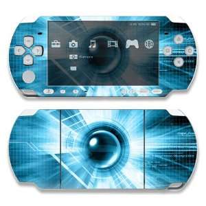   Sony PSP 1000 Skin Decal Sticker  Abstract Blue Tech 