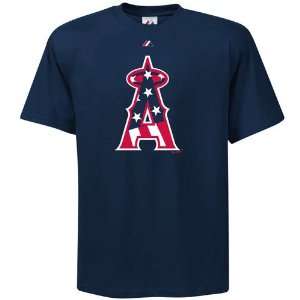  LA Angels Stars Stripes Logo Majestic Tee Shirt Sports 