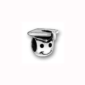  Charm Factory Pewter Smiley Face Graduate Bead Arts 
