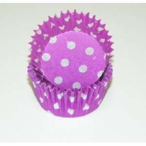 Purple Polka Dot Cupcake Liners Mini Size 100 count  