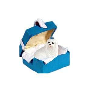 Maltese Dogs Unique Gift Box Christmas Ornament New 