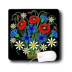     Blue Cornflowers Red Poppies and Daisies   Mouse Pads Electronics