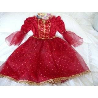 Disney Princess Deluxe Red Belle Enchanted Christmas Costume Dress 