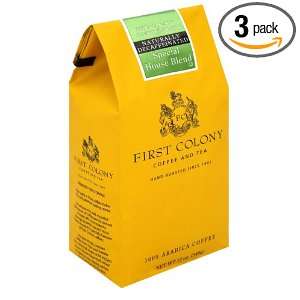 First Colony Naturally Decaffeinated Special House Blend Light, Whole 