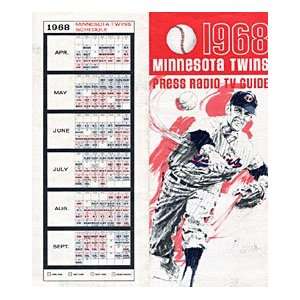  Minnesota Twins Unsigned 1968 Roster / Squedule Baseball 